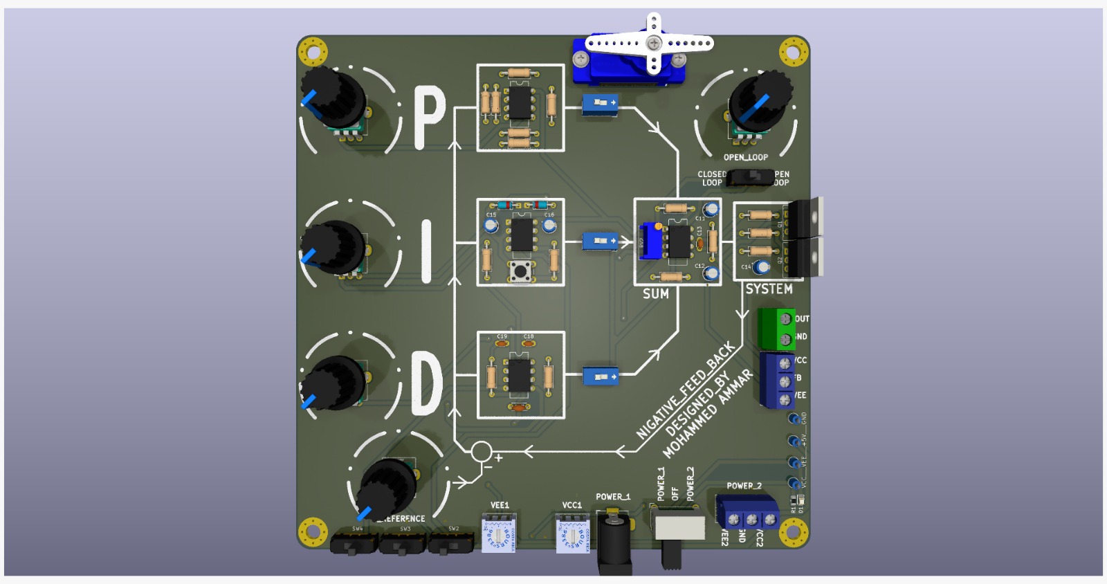 Op-Amp Analog PID Controller PCB Design
